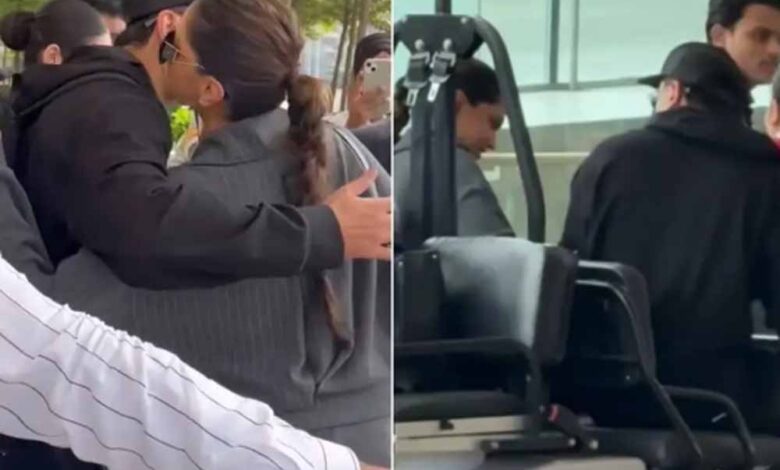 एयरपोर्ट पर रणबीर–दीपिका की रोमांटिक झलक, गले मिलते दिखे स्टार्स