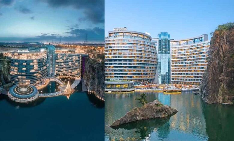 जमीन के नीचे 88 मीटर गहराई में बना 4000 करोड़ का वॉटरफॉल होटल, वास्तुकला में है एकदम अलग!